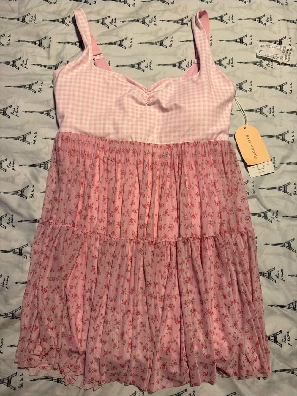 Floral Pink Tiered Mini Dress - Unbranded